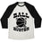Virgin Teez  Baseball Tee Unisex Tri-Blend Baseball Tee / small / Oatmeal / Black BALL BUSTER (BASKETBALL) UNISEX TRI-BLEND BASEBALL TEE