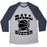 Virgin Teez  Baseball Tee Unisex Tri-Blend Baseball Tee / small / Athletic Gray / Navy BALL BUSTER (BASKETBALL) UNISEX TRI-BLEND BASEBALL TEE