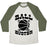 Virgin Teez  Baseball Tee Unisex Tri-Blend Baseball Tee / small / Oatmeal / Moss BALL BUSTER (BASKETBALL) UNISEX TRI-BLEND BASEBALL TEE