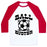 Virgin Teez  Baseball Tee Unisex Classic Baseball Tee / x-small / White/Red BALL BUSTER (SOCCER) UNISEX CLASSIC BASEBALL TEE