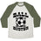 Virgin Teez  Baseball Tee Unisex Tri-Blend Baseball Tee / small / Oatmeal / Moss BALL BUSTER (SOCCER) UNISEX TRI-BLEND BASEBALL TEE