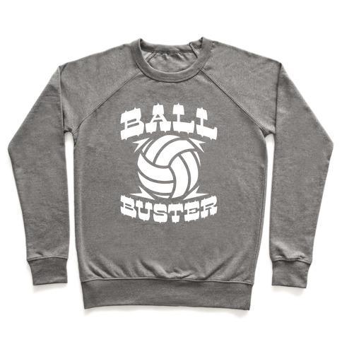 Virgin Teez  Pullover Crewneck Sweatshirt / x-small / Heathered Gray BALL BUSTER (VOLLEYBALL) CREWNECK SWEATSHIRT