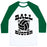 Virgin Teez  Baseball Tee Unisex Classic Baseball Tee / x-small / White/Dark Green BALL BUSTER (VOLLEYBALL) UNISEX CLASSIC BASEBALL TEE
