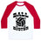 Virgin Teez  Baseball Tee Unisex Classic Baseball Tee / x-small / White/Red BALL BUSTER (VOLLEYBALL) UNISEX CLASSIC BASEBALL TEE