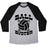 Virgin Teez  Baseball Tee Unisex Tri-Blend Baseball Tee / small / Athletic Gray / Black BALL BUSTER (VOLLEYBALL) UNISEX TRI-BLEND BASEBALL TEE