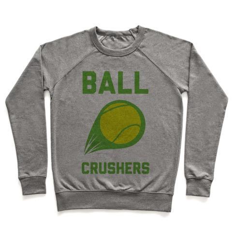 Virgin Teez  Pullover Crewneck Sweatshirt / x-small / Heathered Gray BALL CRUSHERS CREWNECK SWEATSHIRT