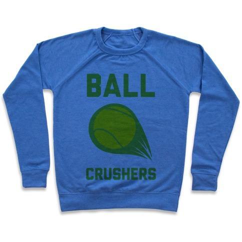 Virgin Teez  Pullover Crewneck Sweatshirt / x-small / Heathered Blue BALL CRUSHERS CREWNECK SWEATSHIRT