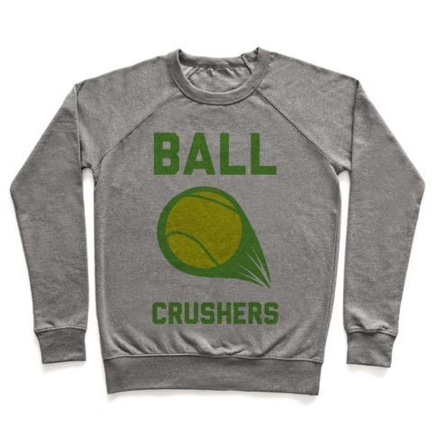 Virgin Teez  Pullover Crewneck Sweatshirt / x-small / Heathered Gray BALL CRUSHERS CREWNECK SWEATSHIRT