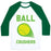 Virgin Teez  Baseball Tee Unisex Classic Baseball Tee / x-small / White/Dark Green BALL CRUSHERS UNISEX CLASSIC BASEBALL TEE