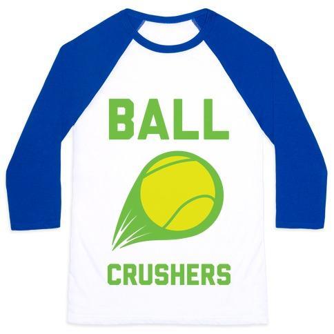 Virgin Teez  Baseball Tee Unisex Classic Baseball Tee / x-small / White/Blue BALL CRUSHERS UNISEX CLASSIC BASEBALL TEE