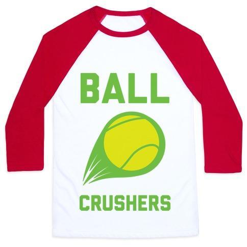Virgin Teez  Baseball Tee Unisex Classic Baseball Tee / x-small / White/Red BALL CRUSHERS UNISEX CLASSIC BASEBALL TEE