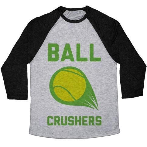 Virgin Teez  Baseball Tee Unisex Tri-Blend Baseball Tee / small / Athletic Gray / Black BALL CRUSHERS UNISEX TRI-BLEND BASEBALL TEE