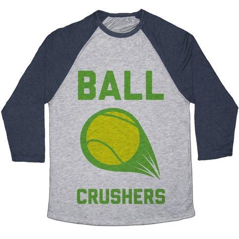 Virgin Teez  Baseball Tee Unisex Tri-Blend Baseball Tee / small / Athletic Gray / Navy BALL CRUSHERS UNISEX TRI-BLEND BASEBALL TEE