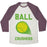 Virgin Teez  Baseball Tee Unisex Tri-Blend Baseball Tee / small / Oatmeal / Maroon BALL CRUSHERS UNISEX TRI-BLEND BASEBALL TEE