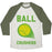 Virgin Teez  Baseball Tee Unisex Tri-Blend Baseball Tee / small / Oatmeal / Moss BALL CRUSHERS UNISEX TRI-BLEND BASEBALL TEE