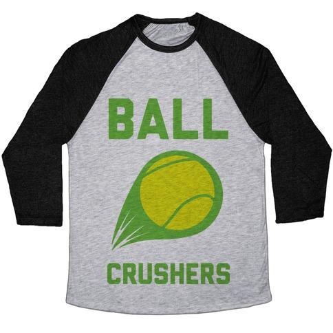 Virgin Teez  Baseball Tee Unisex Tri-Blend Baseball Tee / small / Athletic Gray / Black BALL CRUSHERS UNISEX TRI-BLEND BASEBALL TEE