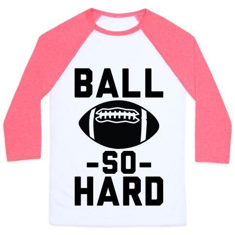 Virgin Teez  Baseball Tee Unisex Classic Baseball Tee / x-small / White/Neon Pink BALL SO HARD UNISEX CLASSIC BASEBALL TEE