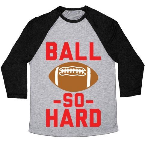 Virgin Teez  Baseball Tee Unisex Tri-Blend Baseball Tee / small / Athletic Gray / Black BALL SO HARD UNISEX TRI-BLEND BASEBALL TEE