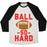 Virgin Teez  Baseball Tee Unisex Tri-Blend Baseball Tee / small / Oatmeal / Black BALL SO HARD UNISEX TRI-BLEND BASEBALL TEE