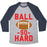 Virgin Teez  Baseball Tee Unisex Tri-Blend Baseball Tee / small / Athletic Gray / Navy BALL SO HARD UNISEX TRI-BLEND BASEBALL TEE