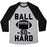Virgin Teez  Baseball Tee Unisex Tri-Blend Baseball Tee / small / Athletic Gray / Black BALL SO HARD UNISEX TRI-BLEND BASEBALL TEE