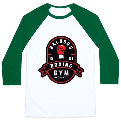Virgin Teez  Baseball Tee Unisex Classic Baseball Tee / x-small / White/Dark Green BALROG'S BOXING GYM UNISEX CLASSIC BASEBALL TEE