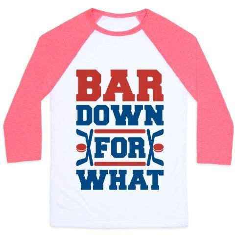 Virgin Teez  Baseball Tee Unisex Classic Baseball Tee / x-small / White/Neon Pink BAR DOWN FOR WHAT UNISEX CLASSIC BASEBALL TEE