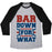 Virgin Teez  Baseball Tee Unisex Tri-Blend Baseball Tee / small / Athletic Gray / Black BAR DOWN FOR WHAT UNISEX TRI-BLEND BASEBALL TEE