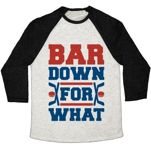 Virgin Teez  Baseball Tee Unisex Tri-Blend Baseball Tee / small / Oatmeal / Black BAR DOWN FOR WHAT UNISEX TRI-BLEND BASEBALL TEE