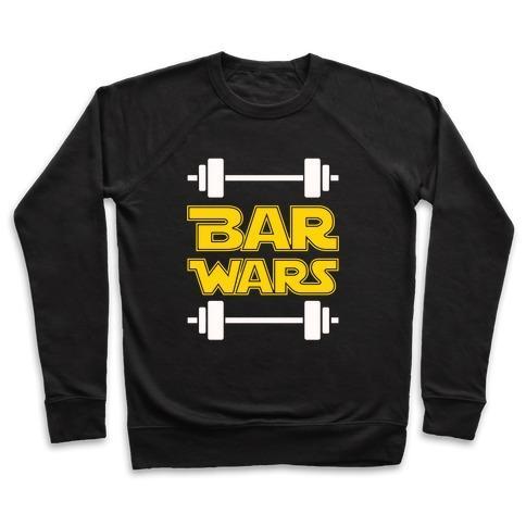 Virgin Teez  Pullover Crewneck Sweatshirt / x-small / Black BAR WARS CREWNECK SWEATSHIRT