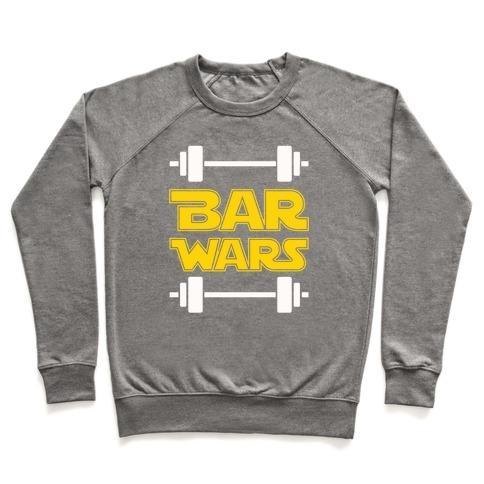 Virgin Teez  Pullover Crewneck Sweatshirt / x-small / Heathered Gray BAR WARS CREWNECK SWEATSHIRT