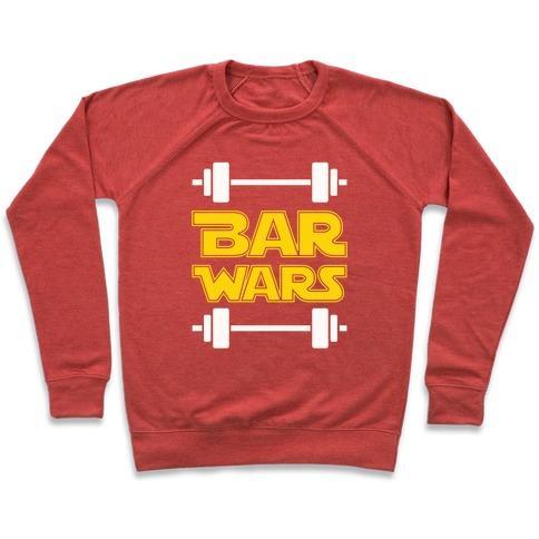 Virgin Teez  Pullover Crewneck Sweatshirt / x-small / Heathered Red BAR WARS CREWNECK SWEATSHIRT