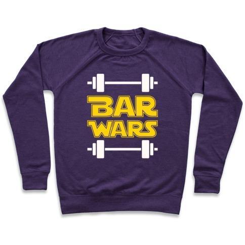 Virgin Teez  Pullover Crewneck Sweatshirt / x-small / Purple BAR WARS CREWNECK SWEATSHIRT
