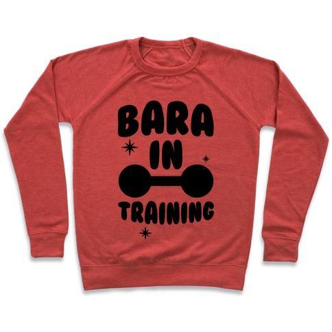Virgin Teez  Pullover Crewneck Sweatshirt / x-small / Heathered Red BARA IN TRAINING CREWNECK SWEATSHIRT