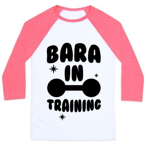 Virgin Teez  Baseball Tee Unisex Classic Baseball Tee / x-small / White/Neon Pink BARA IN TRAINING UNISEX CLASSIC BASEBALL TEE