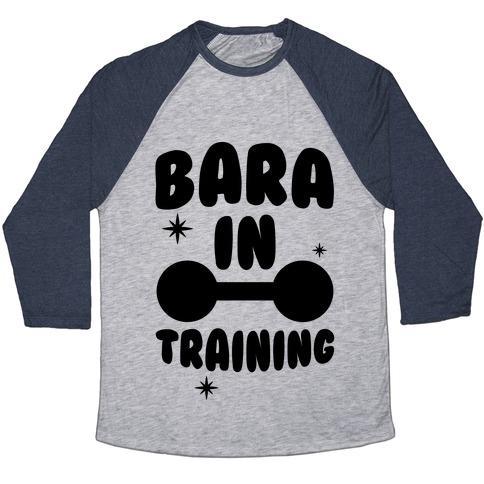 Virgin Teez  Baseball Tee Unisex Tri-Blend Baseball Tee / small / Athletic Gray / Navy BARA IN TRAINING UNISEX TRI-BLEND BASEBALL TEE