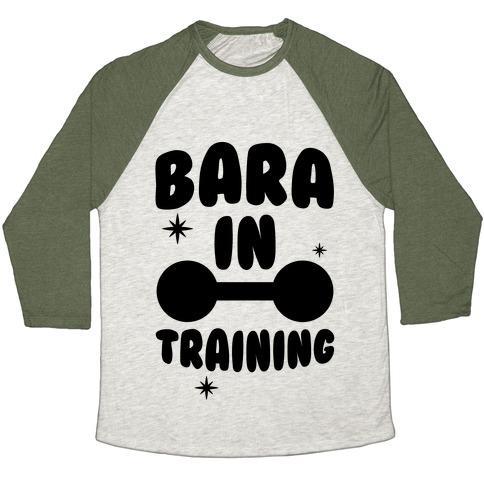 Virgin Teez  Baseball Tee Unisex Tri-Blend Baseball Tee / small / Oatmeal / Moss BARA IN TRAINING UNISEX TRI-BLEND BASEBALL TEE