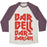 Virgin Teez  Baseball Tee Unisex Tri-Blend Baseball Tee / small / Oatmeal / Maroon BARBELL BARBARIAN UNISEX TRI-BLEND BASEBALL TEE