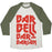 Virgin Teez  Baseball Tee Unisex Tri-Blend Baseball Tee / small / Oatmeal / Moss BARBELL BARBARIAN UNISEX TRI-BLEND BASEBALL TEE