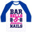 Virgin Teez  Baseball Tee Unisex Classic Baseball Tee / x-small / White/Blue BARBELLS AND FLAWLESS NAILS UNISEX CLASSIC BASEBALL TEE