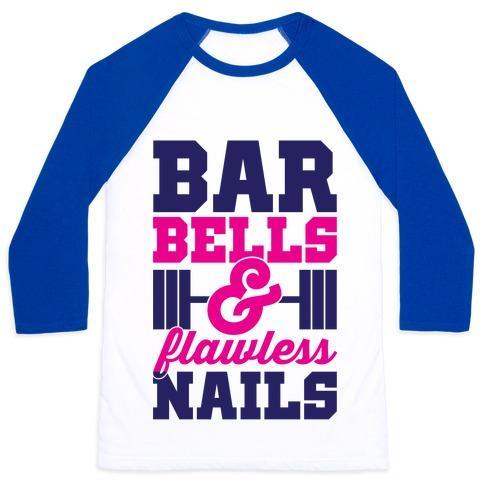 Virgin Teez  Baseball Tee Unisex Classic Baseball Tee / x-small / White/Blue BARBELLS AND FLAWLESS NAILS UNISEX CLASSIC BASEBALL TEE