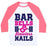 Virgin Teez  Baseball Tee Unisex Classic Baseball Tee / x-small / White/Neon Pink BARBELLS AND FLAWLESS NAILS UNISEX CLASSIC BASEBALL TEE