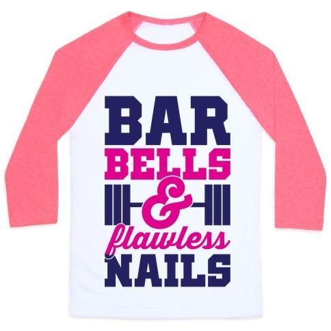 Virgin Teez  Baseball Tee Unisex Classic Baseball Tee / x-small / White/Neon Pink BARBELLS AND FLAWLESS NAILS UNISEX CLASSIC BASEBALL TEE