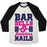 Virgin Teez  Baseball Tee Unisex Tri-Blend Baseball Tee / small / Oatmeal / Black BARBELLS AND FLAWLESS NAILS UNISEX TRI-BLEND BASEBALL TEE