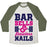 Virgin Teez  Baseball Tee Unisex Tri-Blend Baseball Tee / small / Oatmeal / Moss BARBELLS AND FLAWLESS NAILS UNISEX TRI-BLEND BASEBALL TEE