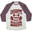 Virgin Teez  Baseball Tee Unisex Tri-Blend Baseball Tee / small / Oatmeal / Maroon BARBELLS THEN BACON UNISEX TRI-BLEND BASEBALL TEE