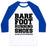 Virgin Teez  Baseball Tee Unisex Classic Baseball Tee / x-small / White/Blue BAREFOOT RUNNING UNISEX CLASSIC BASEBALL TEE