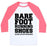 Virgin Teez  Baseball Tee Unisex Classic Baseball Tee / x-small / White/Neon Pink BAREFOOT RUNNING UNISEX CLASSIC BASEBALL TEE