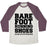 Virgin Teez  Baseball Tee Unisex Tri-Blend Baseball Tee / small / Oatmeal / Maroon BAREFOOT RUNNING UNISEX TRI-BLEND BASEBALL TEE