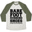 Virgin Teez  Baseball Tee Unisex Tri-Blend Baseball Tee / small / Oatmeal / Moss BAREFOOT RUNNING UNISEX TRI-BLEND BASEBALL TEE